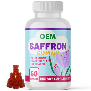 Gummies au safran véganes sans sucre avec logo personnalisé, soutien de l'humeur pour enfants, supplément d'extrait de safran pour la santé du cerveau, des yeux et la concentration des enfants - Product Image 5