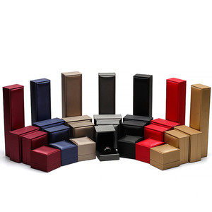 Manufacturers Custom Paper Velvet Leather Jewelry Packaging Box Ring Earring Bangle Necklace Case Red Jewelry Boxes