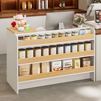 Comptoir de caisse de supermarché, de magasin de proximité, de restauration commerciale, de réception, moderne, en bois massif, durable, minimaliste