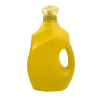 Bouteille de détergent vide carrée mate 2L-3L en plastique HDPE avec poignée latérale, vente en gros, logo personnalisé et bouchon à vis