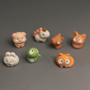 3D卡通迷你猪Snak狐狸马兔雕像动物卡哇伊工艺仙女花园微缩钥匙扣家居装饰 - Product Image 4