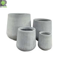 Ronglin Pot de plantes en ciment noir gris blanc de différentes tailles pour la décoration intérieure de la maison et du jardin