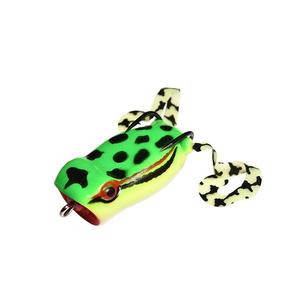 Leurre grenouille Premium 60mm 15g à double hameçon, queue en silicone, popper flottant pour pêche en eau douce (brochet, poisson-serpent, achigan) - Product Image 1