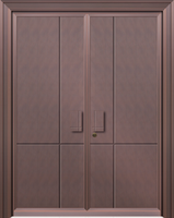 Porte double en bois massif avec vitre, design moderne pour la maison ou l'hôtel, fournie par le fabricant pour le commerce extérieur
