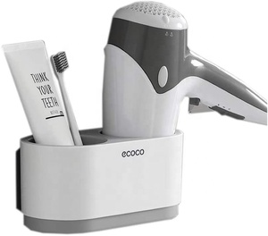 2021 Auto salle de bain support mural automatique <span class=keywords><strong>Ecoco</strong></span> 2 en 1 support de sèche-cheveux porte-brosse à dents articles de toilettage support de rasoir - Product Image 1