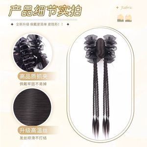 Braided Wig Hair Clip Long <b>Braid</b> Ponytail Chinese Style Hair <b>Accessory</b> For Women Black Veil 6 Strand Manual Made - Product Image 4
