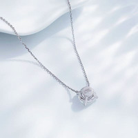 Pt950 Platin Labor-Gezüchteter Diamant-Anhänger Halskette für Frauen Brillanter Minimalistischer Zarter Edler Schmuck Charm Feine Ketten Halsketten