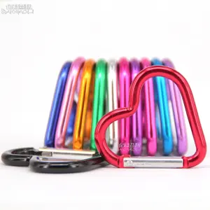 Heart-shaped aluminium alloy spring hooks multicolour carabiner