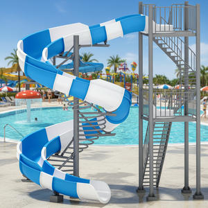 Parc aquatique extérieur combiné avec <span class=keywords><strong>toboggan</strong></span> aquatique en fibre de verre, <span class=keywords><strong>toboggan</strong></span> rotatif en spirale pour <span class=keywords><strong>piscine</strong></span>, petit <span class=keywords><strong>toboggan</strong></span> aquatique en spirale - Product Image 3