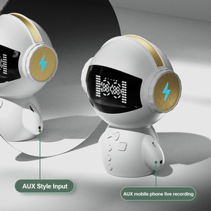 M100 Robot thông minh BT Loa ai đầu vào bằng giọng nói 1800mAh <span class=keywords><strong>intercom</strong></span> Microphone thẻ chơi AUX âm thanh bên ngoài - Product Image 4