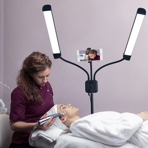 Lampe de studio photo à double bras 50W, lampe de sol moderne à changement de couleur, lumières pour tatouage des cils et <span class=keywords><strong>maquillage</strong></span> - Product Image 5