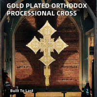 Grande croix processionnelle en métal, religieuse, orthodoxe, catholique, relique d'église, décoration de fête, cadeau, Éthiopie, Grèce