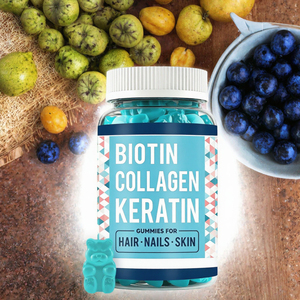 Bonbons gélifiés multivitaminés, kératine, biotine, collagène, gommes pour la beauté des cheveux, des ongles et de la peau, complément alimentaire, 60 unités, vitamines pour adultes - Product Image 4