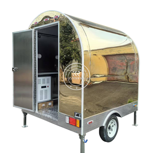 Camion de vente de gâteaux au café entièrement équipé 2025, 220V/380V, restauration en plein air, remorque alimentaire ronde avec four à pizza - Product Image 2