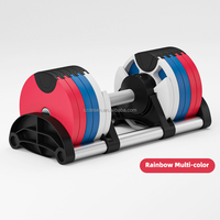 Ensemble d'haltères réglables avec support, logo personnalisé, haltères de musculation pour entraînement de force, haltères en fer pour salle de sport à domicile et usage commercial