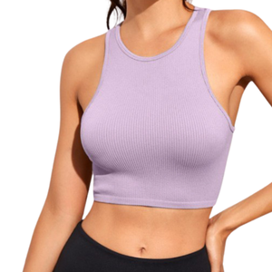 Reggiseno Sportivo da Donna Personalizzato con Collo Halter, Asciugatura Rapida, Traspirante, Senza Cuciture, Top Corto per Corsa - Product Image 4