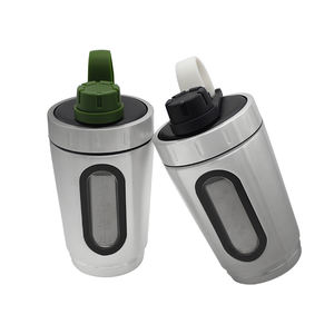 600ml Customizable Single Wall 3 Layer Stainless Steel <strong>Shake</strong> Bottle with Visible Water Level Window for Gym - Product Image 4