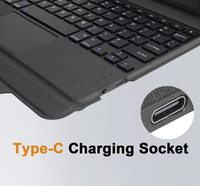 Casing Tablet Universal dengan Keyboard untuk Tablet 9-11 Inci Kulit PU Sederhana Model Bisnis dengan Penyangga Lipat Grosir OEM/ODM/Private Label