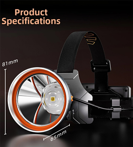 Lampe frontale LED puissante Bright Bird 7000LM avec capteur <span class=keywords><strong>de</strong></span> mouvement, rechargeable par USB, étanche, pour la chasse, la pêche, la course à pied - Product Image 6