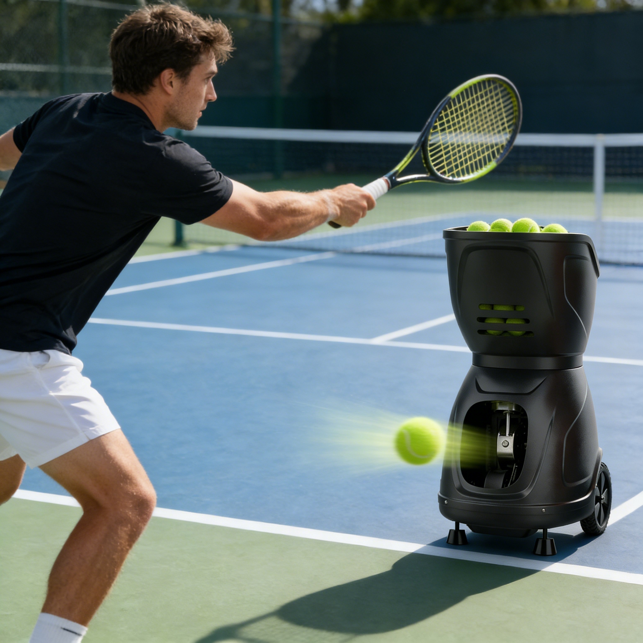 Hot Selling Tennis Ball Serving Machine Ball Thrower Automatic High-Speed for Tennis Training Ball Throwing Practice