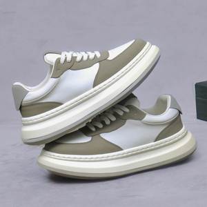 Zapatos Casuales Deportivos de Cuero Genuino para Hombre, Zapatos Blancos de Piel de Vaca, Modernos, con Suela Gruesa, que Aumentan la Altura, de Lujo - Product Image 2