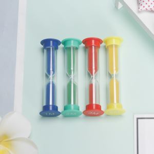 Reloj de Arena Moderno con Logotipo Personalizado de 1, 2, 3 y 5 Minutos, Reloj de Arena de Vidrio, Plástico Colorido Ecológico, Juegos de Mesa Educativos para Niños, Creativos - Product Image 1