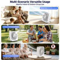 Ventilateur portable avec télécommande, batterie rechargeable, lumière LED et design inclinable pour la maison, le bureau et la voiture