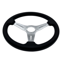 Universel 14 pouces plat PU dérive sport volant de course volant de voiture volant