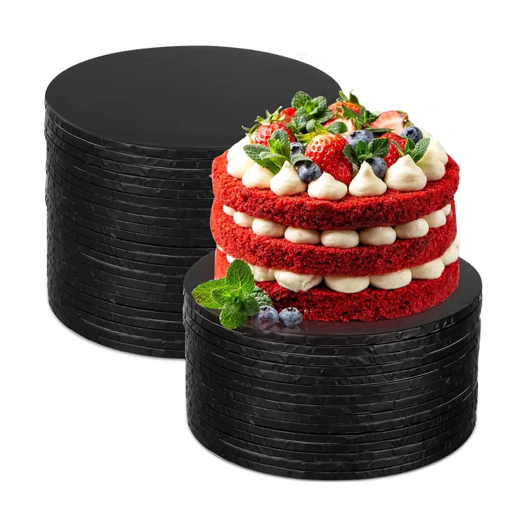 Schlussverkauf verdickte Kuchenplatte mit Fruchtmuster Kuchen Trommel 9 Zoll farbige silberne runde Kuchenplatte