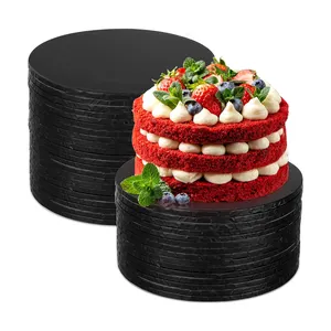 Planche à gâteau épaissie de vente chaude avec tambour à gâteau à motif de fruits 9 pouces disque à gâteau rond argenté coloré