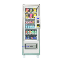 Máquina Expendedora con Puerta Antirrobo y Enfriamiento por Compresor, Dispensador de Espiral para 36 SKU, Control Digital Ajustable de 4-25 °C, SDK