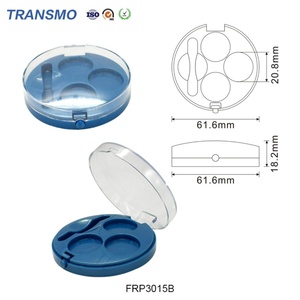 Wholesale Blue Round Powder Container Plastic <b>Box</b> for Blush or <b>Empty</b> Powder Case for Powder <b>Box</b> Packing - Product Image 2
