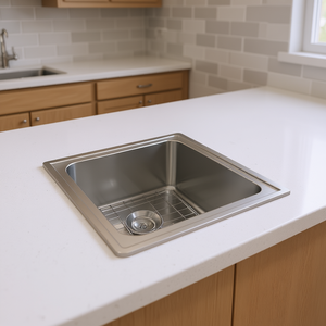 Fregadero de Cocina de Acero Inoxidable 13x15x9, de un Solo Tazón, Cuadrado, Superficie Pulida, para Instalar Bajo Encimera - Product Image 2