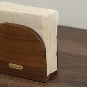 Solid Wood <b>Standing</b> Tissue Holder <b>Fan</b> Shaped Corner Natural Color Modern Minimalist Design For Restaurants Cafes - Product Image 1