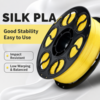 Filament PLA jaune soyeux 1,75 mm 1 kg, finition métallique brillante, filament d'imprimante 3D pour Bambu Lab, pour imprimantes FDM 220C/190C