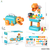 Ensemble de vanité pour déguisement sur le thème des dinosaures pour filles Mini organisateur de rangement Table de jeu Accessoires de maquillage pour jeu de rôle pour enfant