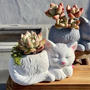 Sleeping Cat Silicone Mold For Cement Plaster Resin DIY Craft <b>Pen</b> Holder Home Decor Storage Mold - Product Image 4