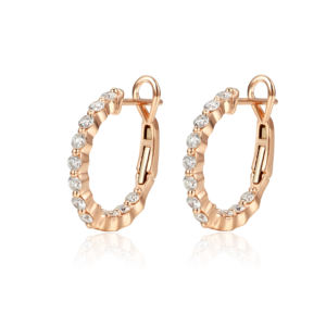 ต่างหูแฟชั่นหรูหราเพชรเลี้ยงในห้องปฏิบัติการ 1 กะรัต VVS-VS เงินแท้ S925 ชุบทอง 10 14 14k ทองคำแท้ สำหรับงานแต่งงานและงานปาร์ตี้  แบบ unisex - Product Image 1