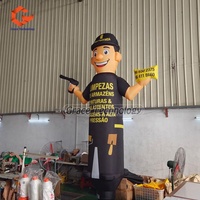 Homme gonflable publicitaire personnalisé, réparateur, 12 pieds de haut, bras qui bougent, pour la publicité des entreprises de construction
