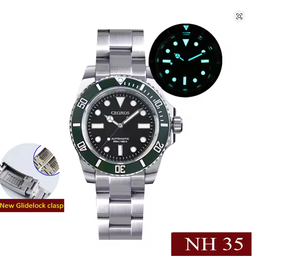Reloj Automático CRONOS para Hombre, 40 mm, Reloj de Pulsera Mecánico, BGW-9 Luminoso, Sumergible 20 ATM, Zafiro, Cierre Deslizante NH35 - Product Image 6