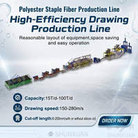 Ligne de production de fibres courtes de polyester, machine de fabrication de PSF régénéré à partir de flocons de bouteilles PET / maïs soufflé / déchets PET / copeaux PET