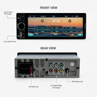 Lecteur MP5 TFT VOLOX 6,86 pouces, CarPlay sans fil, Android Auto, transmetteur FM mains libres, port USB, radio stéréo RCA 6 canaux