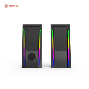 ลำโพงเกมมิ่ง 2.0 แชนแนล RGB LED สำหรับคอมพิวเตอร์ตั้งโต๊ะ พร้อมเอฟเฟกต์แสงสีสันสดใส สำหรับการตั้งค่าเกมบนพีซี - Product Image 5