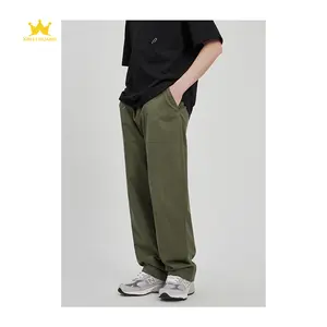 Celana chino Slim-fit untuk pria, pengerjaan indah indah sederhana, mendukung kustomisasi