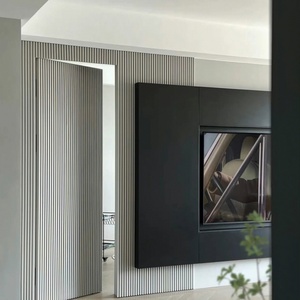 Living Room <b>TV</b> <b>Wall</b> Protective Panel with Hidden Door Sofa Feature Wood Minimalist Decorative <b>Cabinet</b> for Hotel Apartment Use - Product Image 5