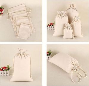Wholesale Blank Color Canvas Bundle Pocket Custom Tote Bag Environmental protection <b>Drawstring</b> - Product Image 5