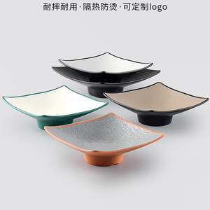 A5 <b>melamine</b> stemmed <b>plate</b>, Japanese-style square <b>plate</b>, plastic serving <b>plate</b>, commercial restaurant creative cold dish/snack - Product Image 5