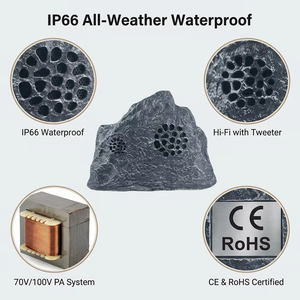 ลำโพงร็อค30W 100V สายระบบ PA สำหรับภูมิทัศน์สวนในตัวทวีตเตอร์ <span class=keywords><strong>HI</strong></span>-<span class=keywords><strong>FI</strong></span> IP66มืออาชีพกันน้ำ - Product Image 6