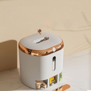 Vente en gros Récipient pour aliments polyvalent 3 grilles Boîte à grains sèche Bin en plastique scellé Seau de stockage de riz ménager - Product Image 5