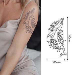 Arm Sketch Flower Temporary <b>Tattoo</b> Sticker Scar Cover Herbal Body Art Decal Water Transfer <b>Paper</b> for Professional Party Use - Product Image 6